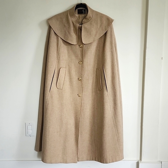 Vintage Wool Cape Coat - Picture 2 of 7